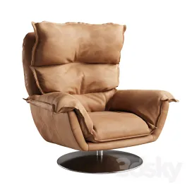 Dunn Leather Swivel Arm Chair
